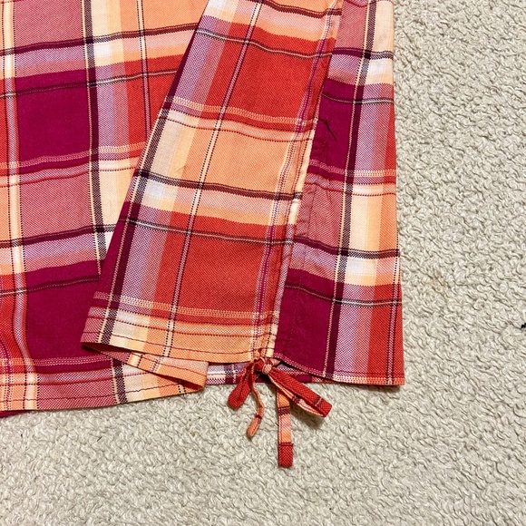 fresh Pink & Orange Plaid Top, Sm - Picture 3 of 4